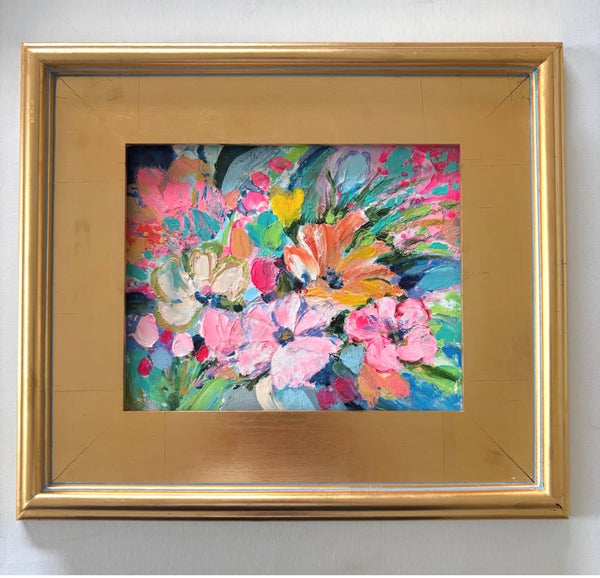 Bright Bouquet, framed 13x15"
