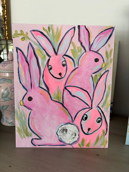 Bunny Reunion Pink 11x14