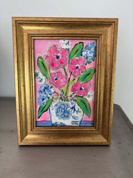 SALE Framed 5x7 Floral Art #!