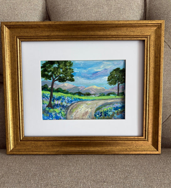 SALE Texas Bluebonnets Framed 8x10"