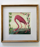 Mixed Media Flamingo  12x12"