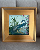 MIxed Media Louisiana Heron 13x13"