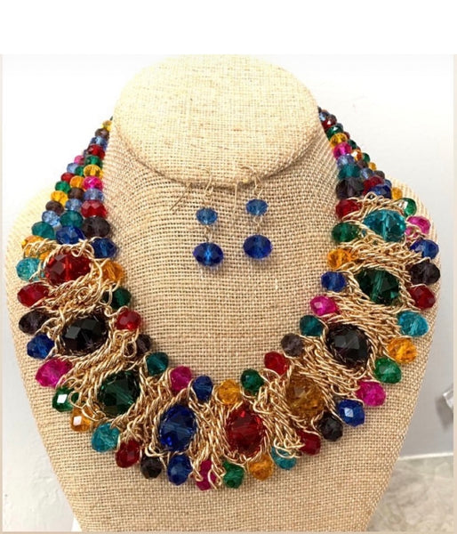 Multi Color Bead Collar