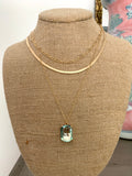 Multi Chain Aqua Stone Necklace