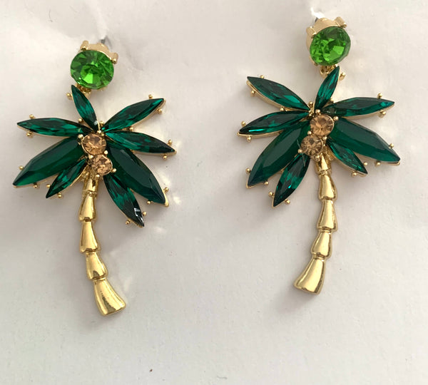 Crystal Palm Tree Earrings