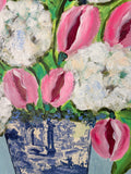 Mixed media hydamgeas and Tulips 11x14