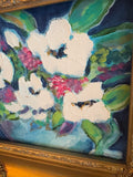 Thick White Flowers 13x15"