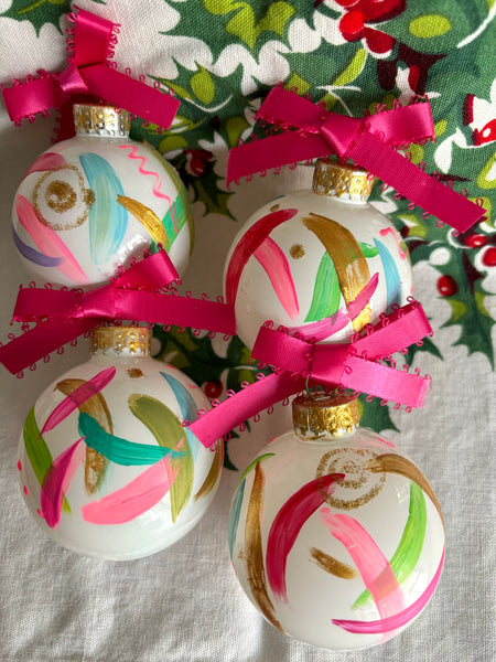 Set of 4 Abstract Ornaments