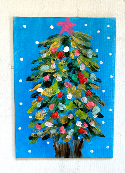 Blue Christmas Tree 5x7"