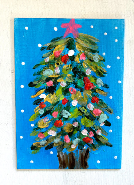 Blue Christmas Tree 5x7