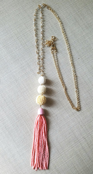 Pink Tassel Necklace