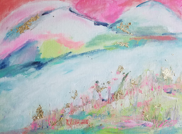 Vibrant Abstract Landscape 9x12