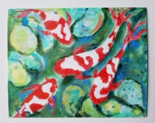 Koi Pond 11x14 Original Painting View 1