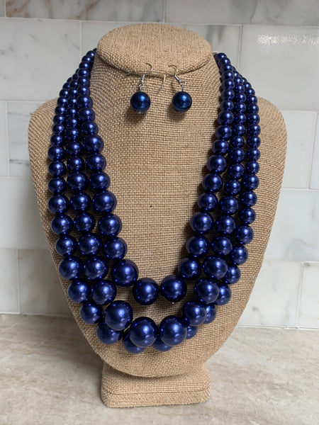 Large Royal Blue Pearl Set