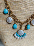 Turquoise and Pearl Necklace