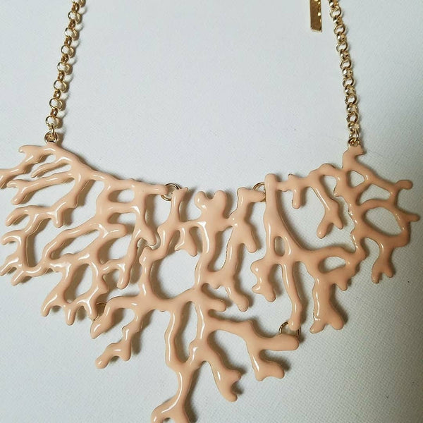 SOLD OUT Peach Enamel Coral Necklace