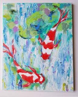 Koi In Abstract Water 16xx20