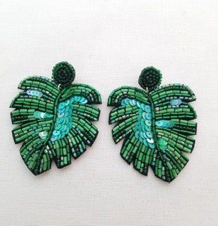 Sequin Palm Earrings