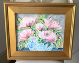 Framed 17x20' Peonies