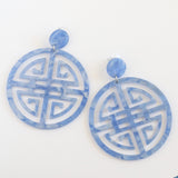 French Blue Prosperity Acrylic Earrings