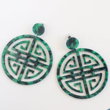 Tortoise Prosperity Acrylic Earrings