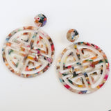 Mother of Pearl Prosperity Acrylic Earrings