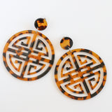 Tortoise Prosperity Acrylic Earrings