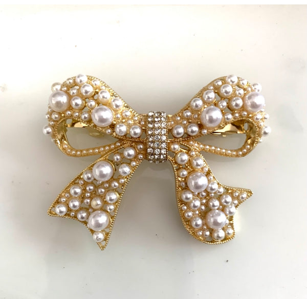 Pearl Bow Barrette