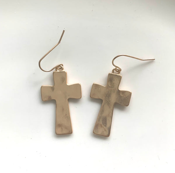 Gold Cross Earrings