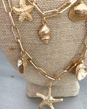 Gold Sea LIfe Charm Necklace