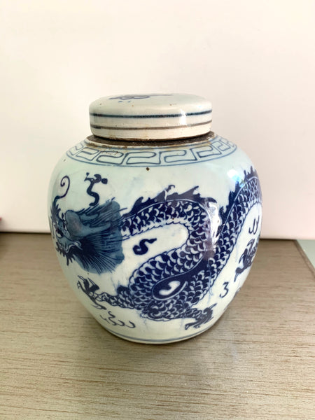 Blue Dragon Ginger Jar