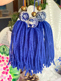 Porcelain Blue and White Chinoiserie Tassels