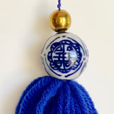 Porcelain Blue and White Chinoiserie Tassels