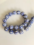 Blue and White Porcelain Chinoiserie Bead Necklace