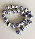 Blue and White Porcelain Chinoiserie Bead Necklace