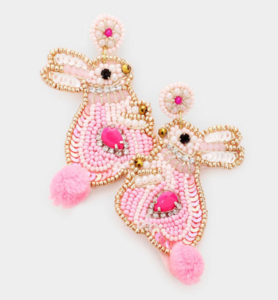 Pink Bunny Earrings