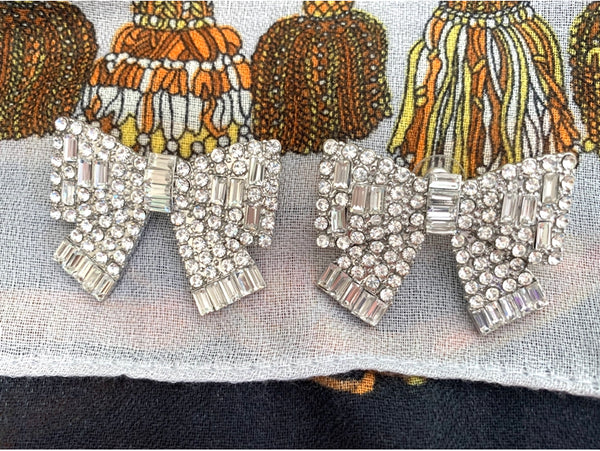 Rhinestone Bow Earrings