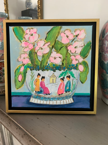 12x12" Chinoiserie Orchids