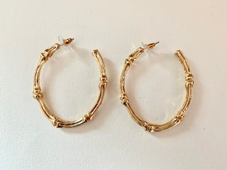 Gold Bamboo Hoops