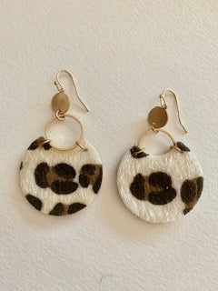 White Leopard Earrings