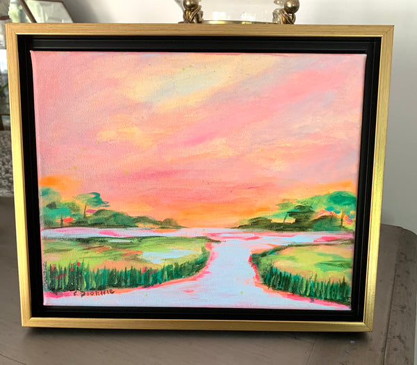 8x10' Framed "Sunset Marsh"