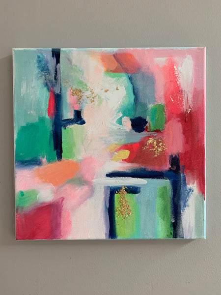 12x12 Pink and Navy Abstract #1
