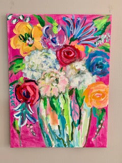 18x24 Fuschia Floral