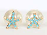 Turquoise and Pearl Starfish Studs