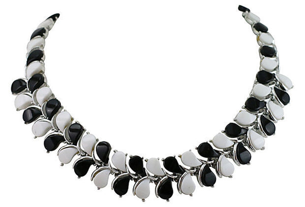 Kramer Black & White Thermoset Necklace