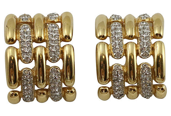 Givenchy Rhinestone Half-Hoop Earrings