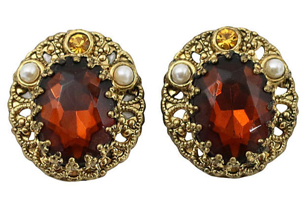Amber Filigree Earrings